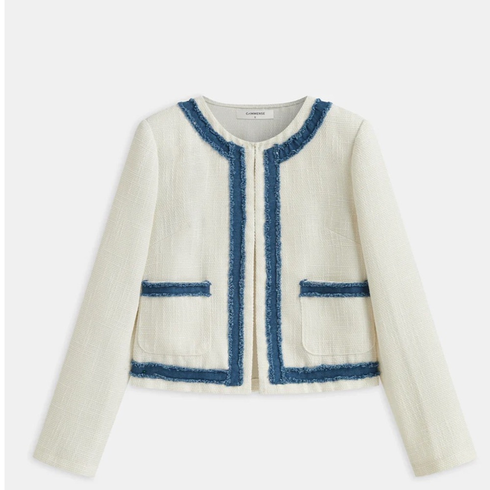 Commense White and Blue Women's Jacket